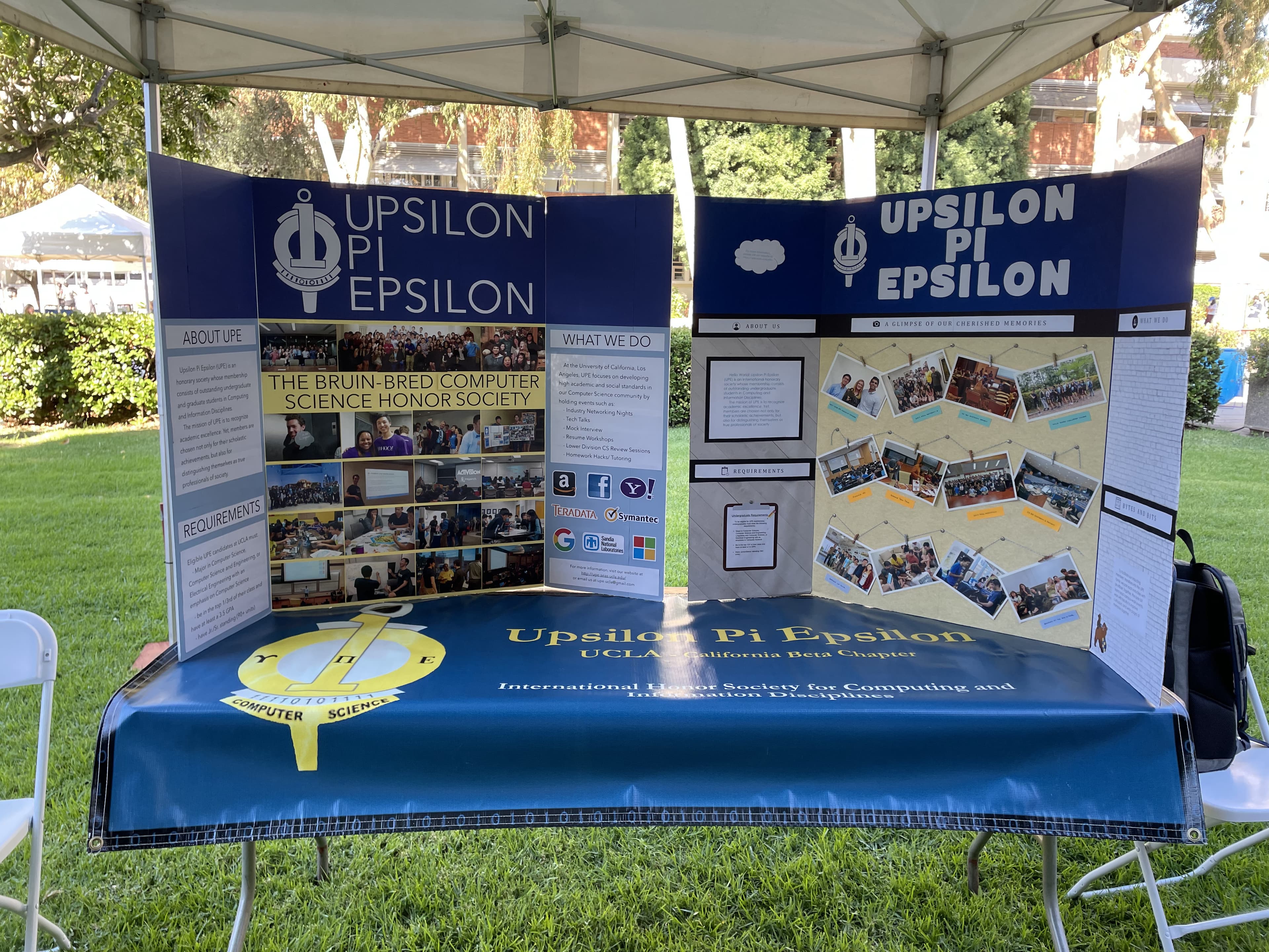 Poster board for Upsilon Pi Epsilon at UCLA